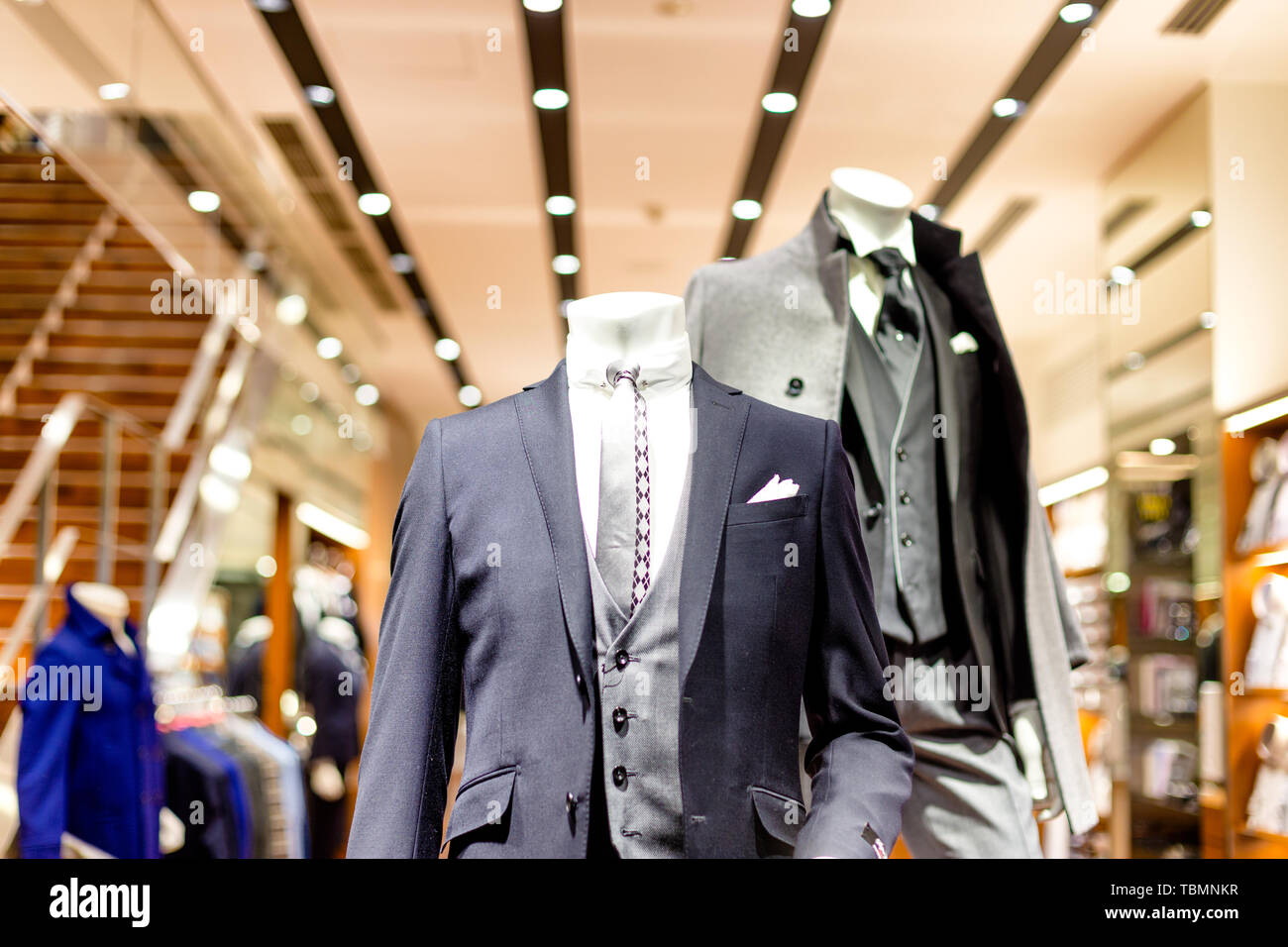 beautiful businessman suit in modern shopping mall Stock Photo Alamy