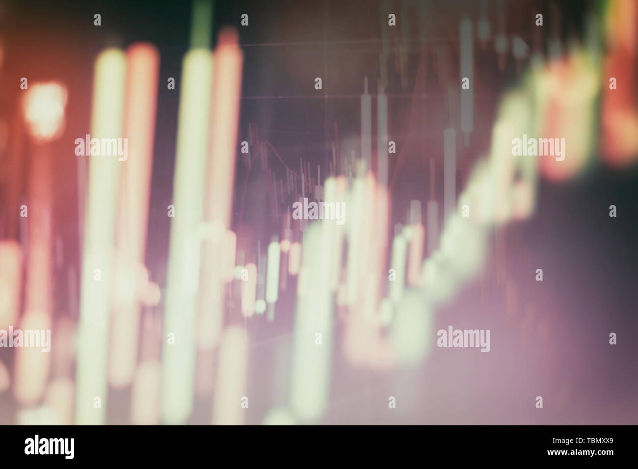 data on a monitor which including of Market Analyze. Bar graphs ...