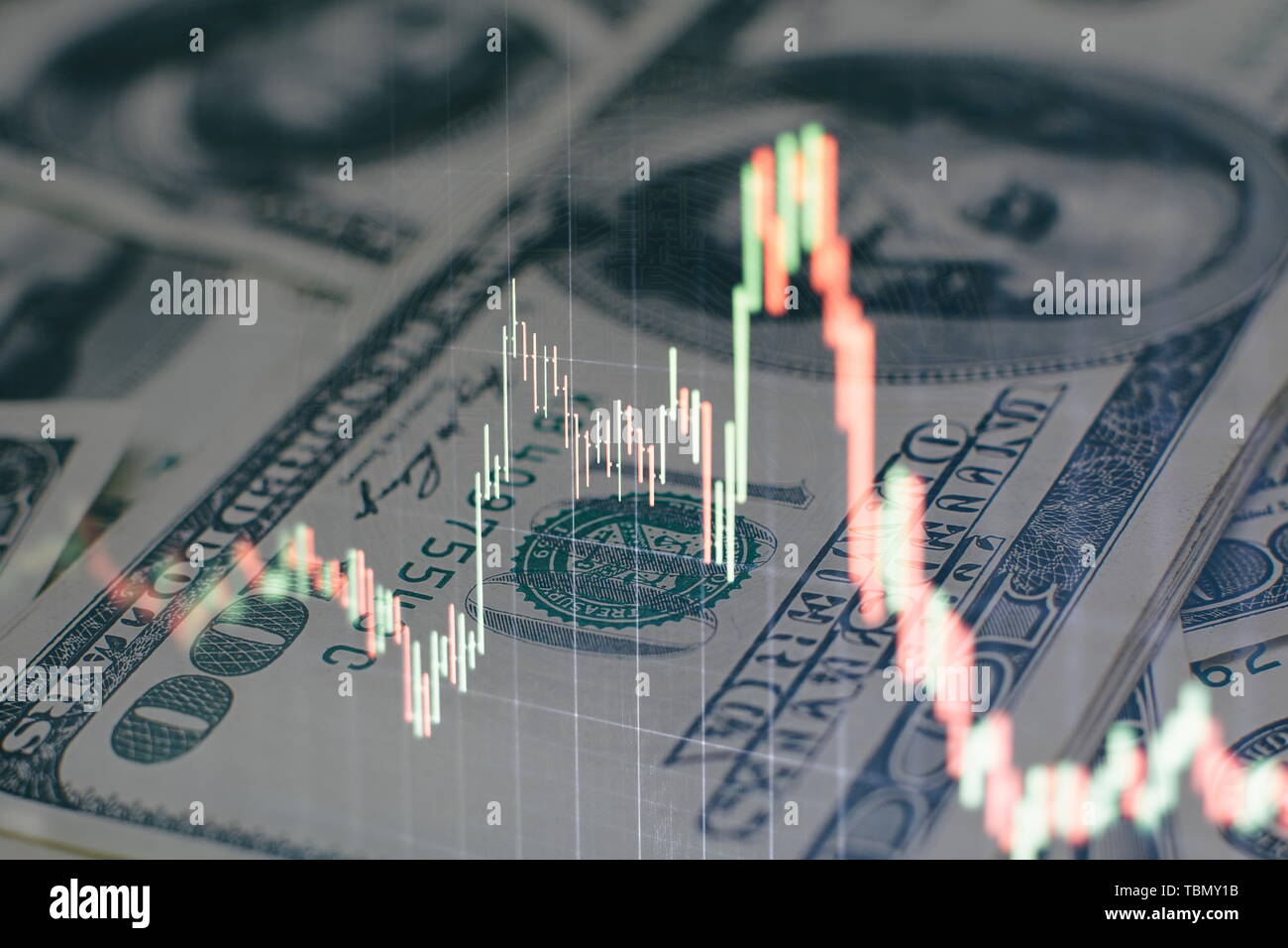 Economic graph with diagrams on the stock market, for business and ...
