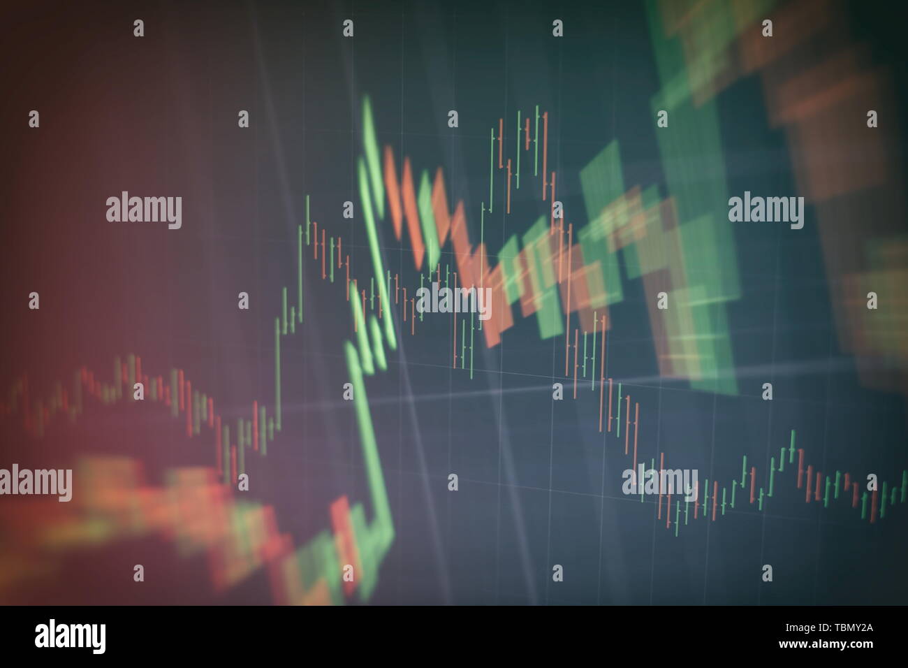 Economic graph with diagrams on the stock market, for business and ...