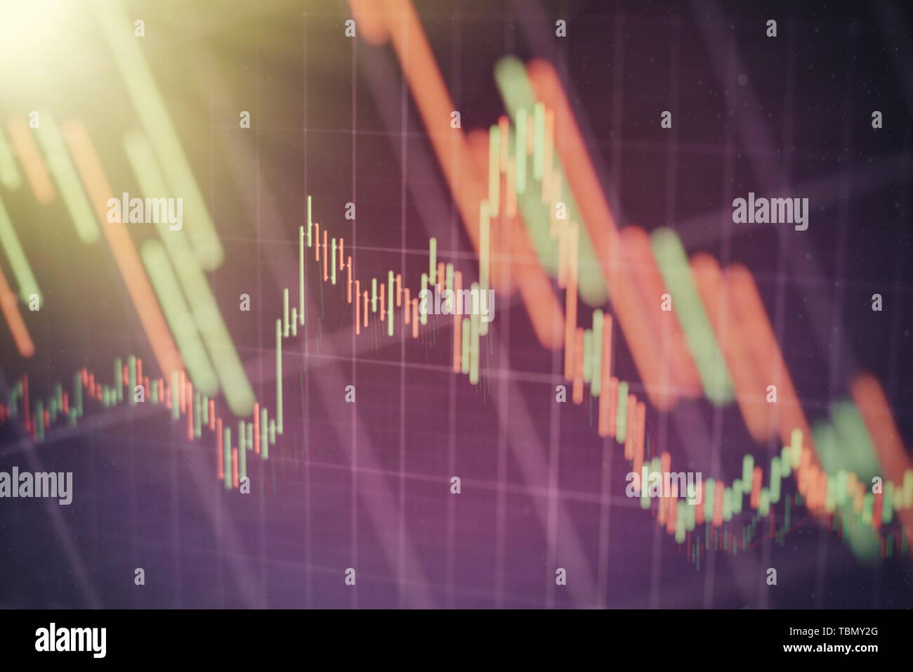 Economic graph with diagrams on the stock market, for business and ...