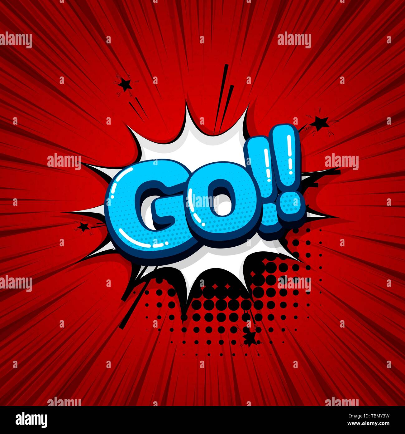 Go run start comic text sound effects pop art style. Vector speech bubble  word and short phrase cartoon expression illustration. Comics book colored  b Stock Vector Image & Art - Alamy