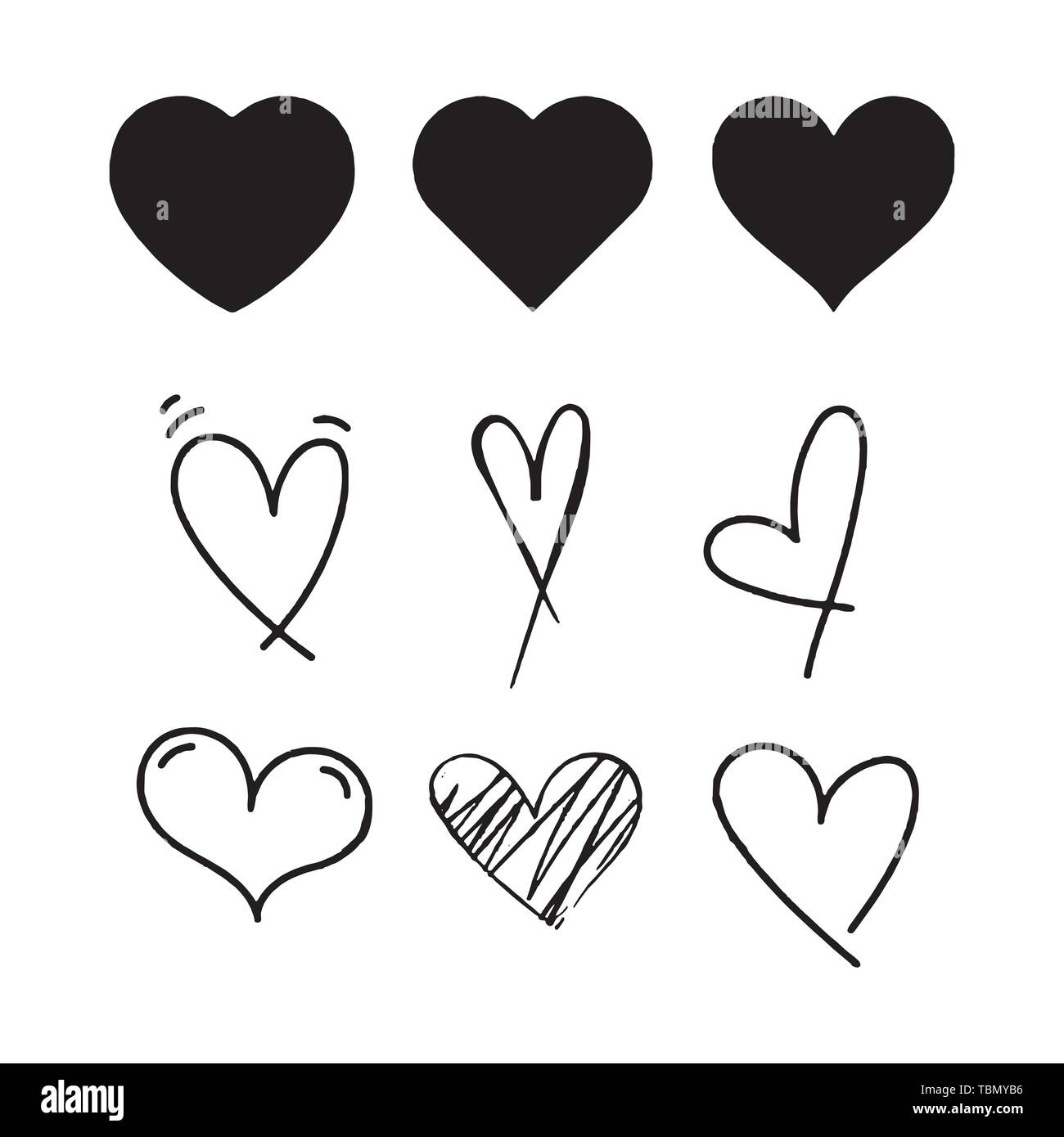 Set of stylized hearts Vector illustration Stock Vector Image & Art - Alamy