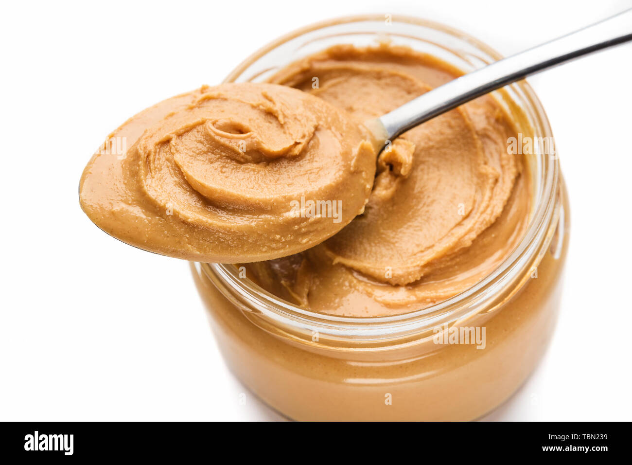 Peanut butter in jar Stock Photo Alamy