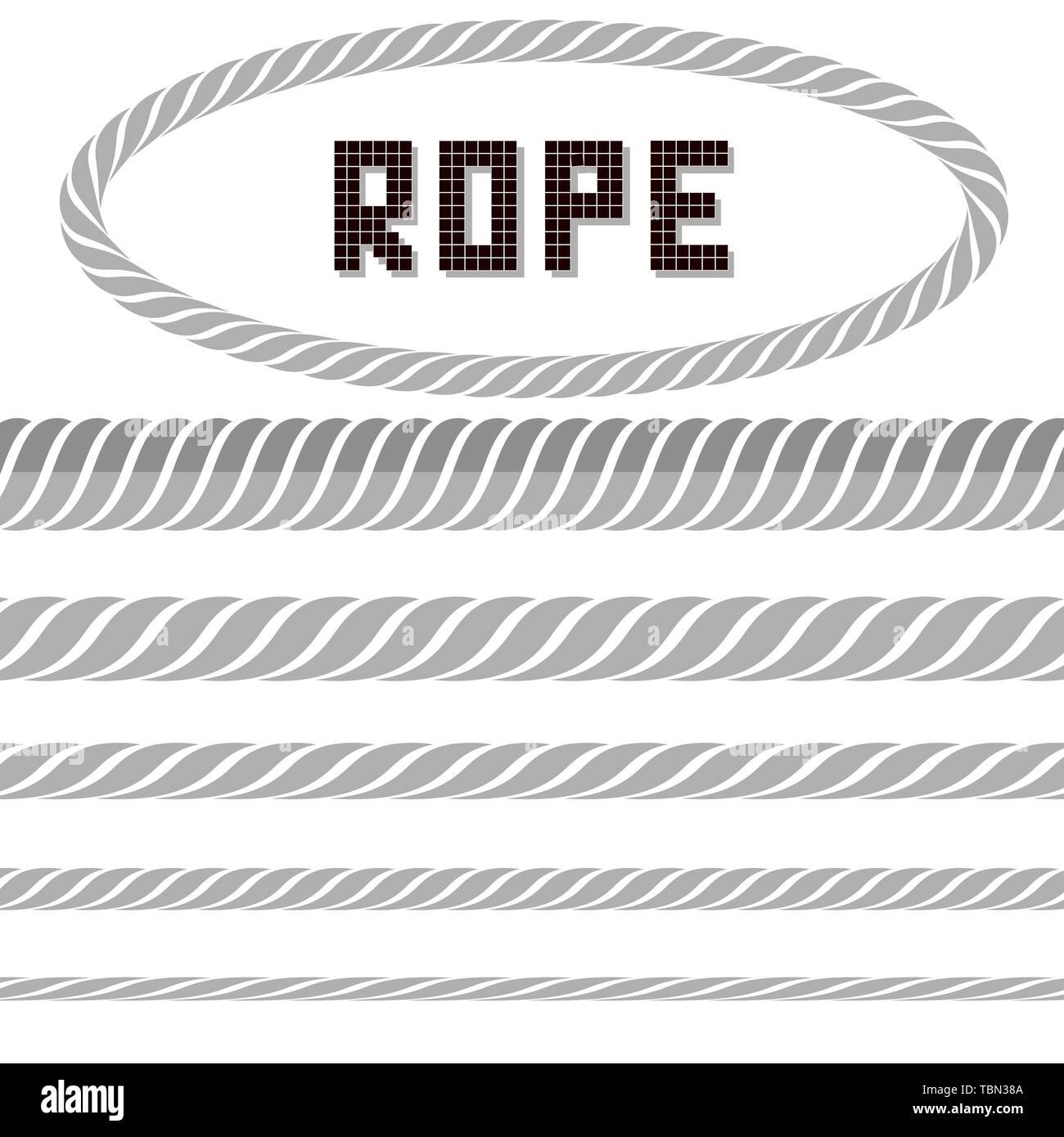 Octagon Rope Frame Rope Set with Oval Frame on White Background Stock Vector Image & Art ...