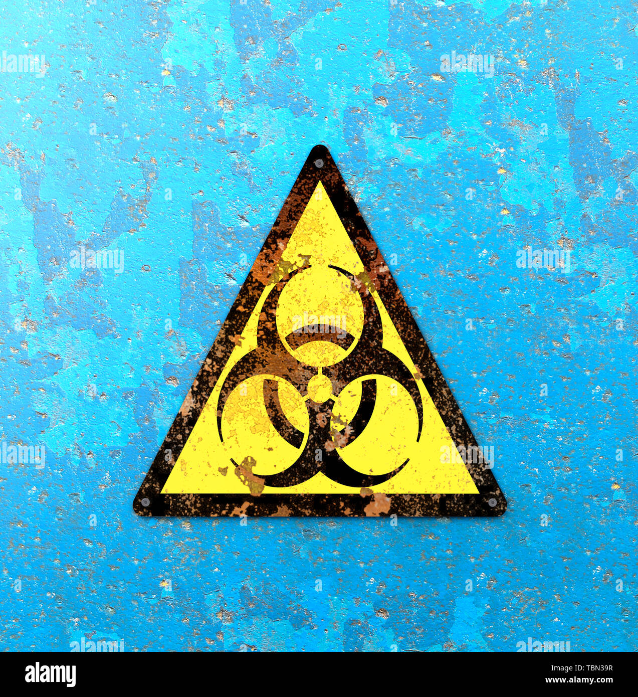 Warning sign indicating the presence of biohazards. refer to biological substances that pose a threat to the health of living organisms. Viruses Stock Photo