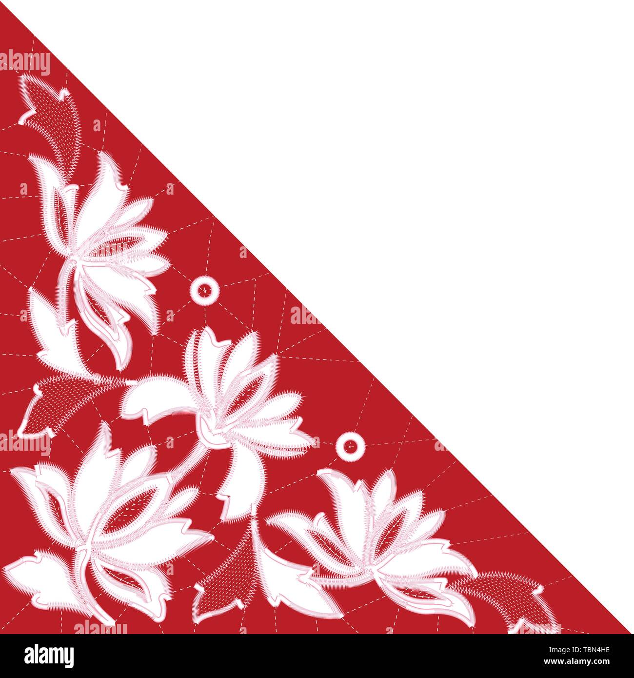 White Richelieu embroidery patterns on the black background Stock Vector