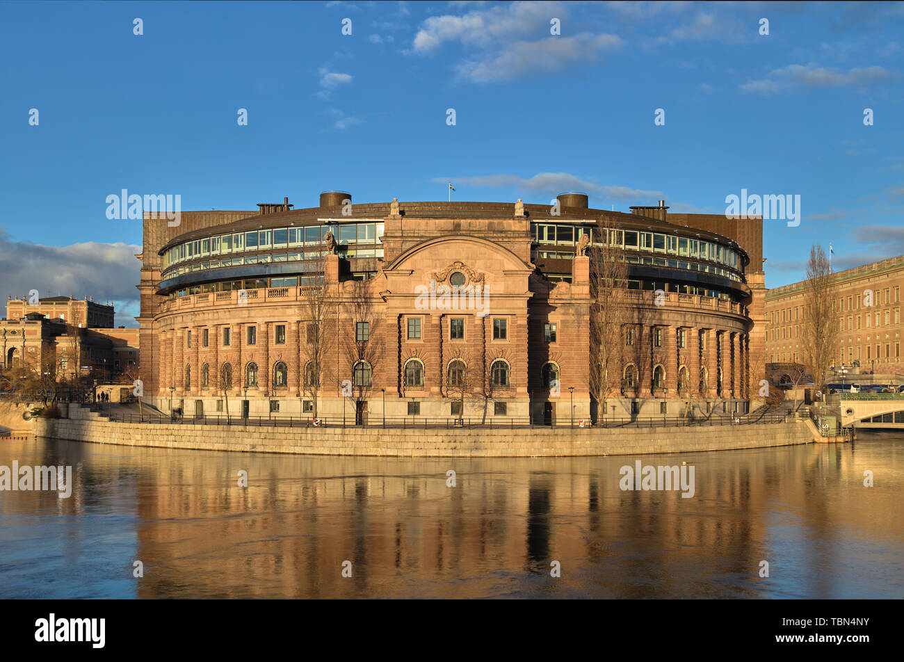 Swedish Government building at Helgeandsholmen in Stockholm, Sweden, during  afternoon Stock Photo - Alamy