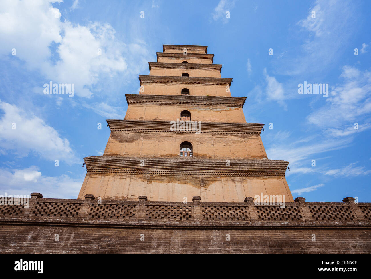 The majestic Xi'an Cien Temple Big Wild Goose Pagoda Stock Photo