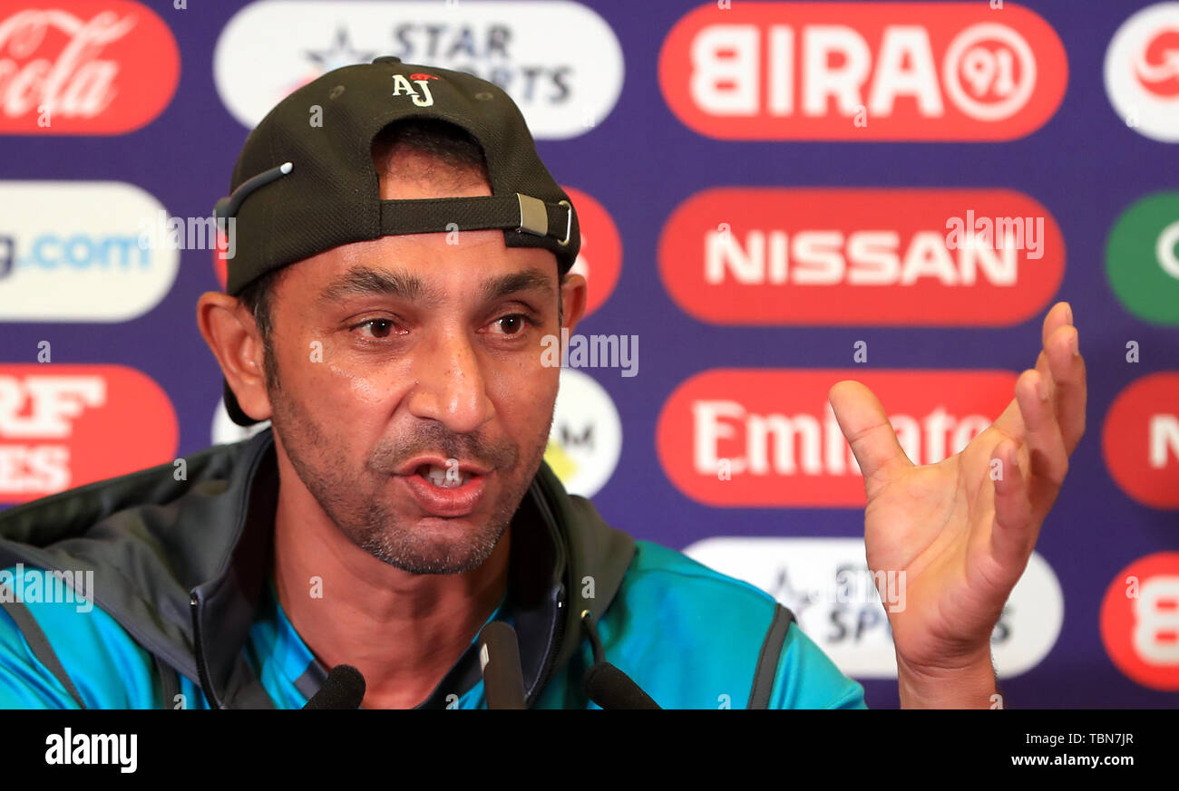 Pakistan bowling coach Azhar Mahmood during the press conference at