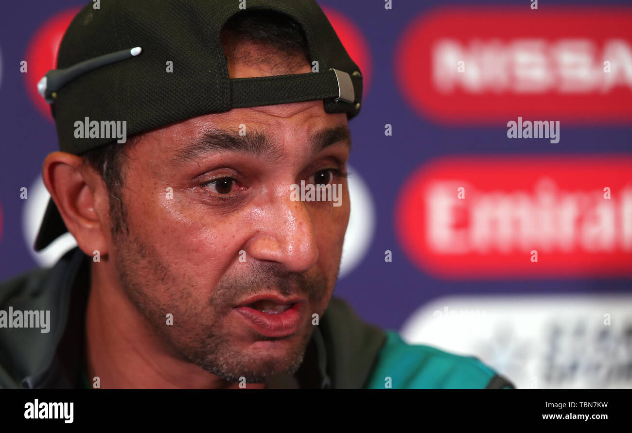 Pakistan bowling coach Azhar Mahmood during the press conference at