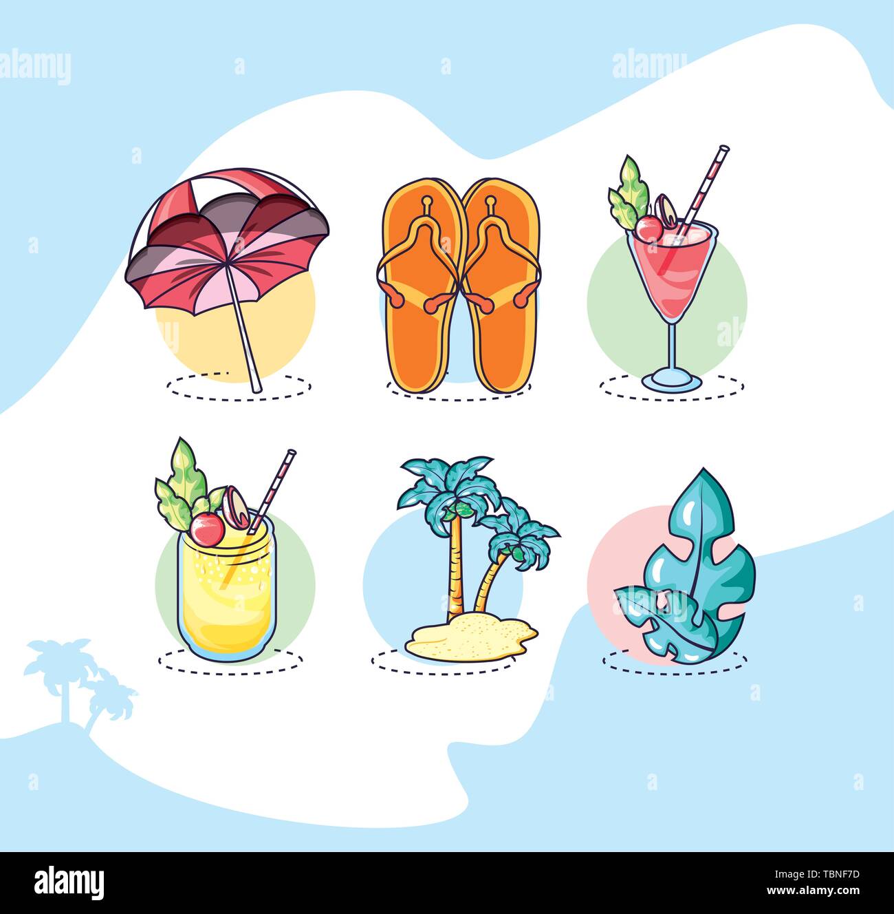 Summer and vacation icon set design, Beach tropical relaxation outdoor ...