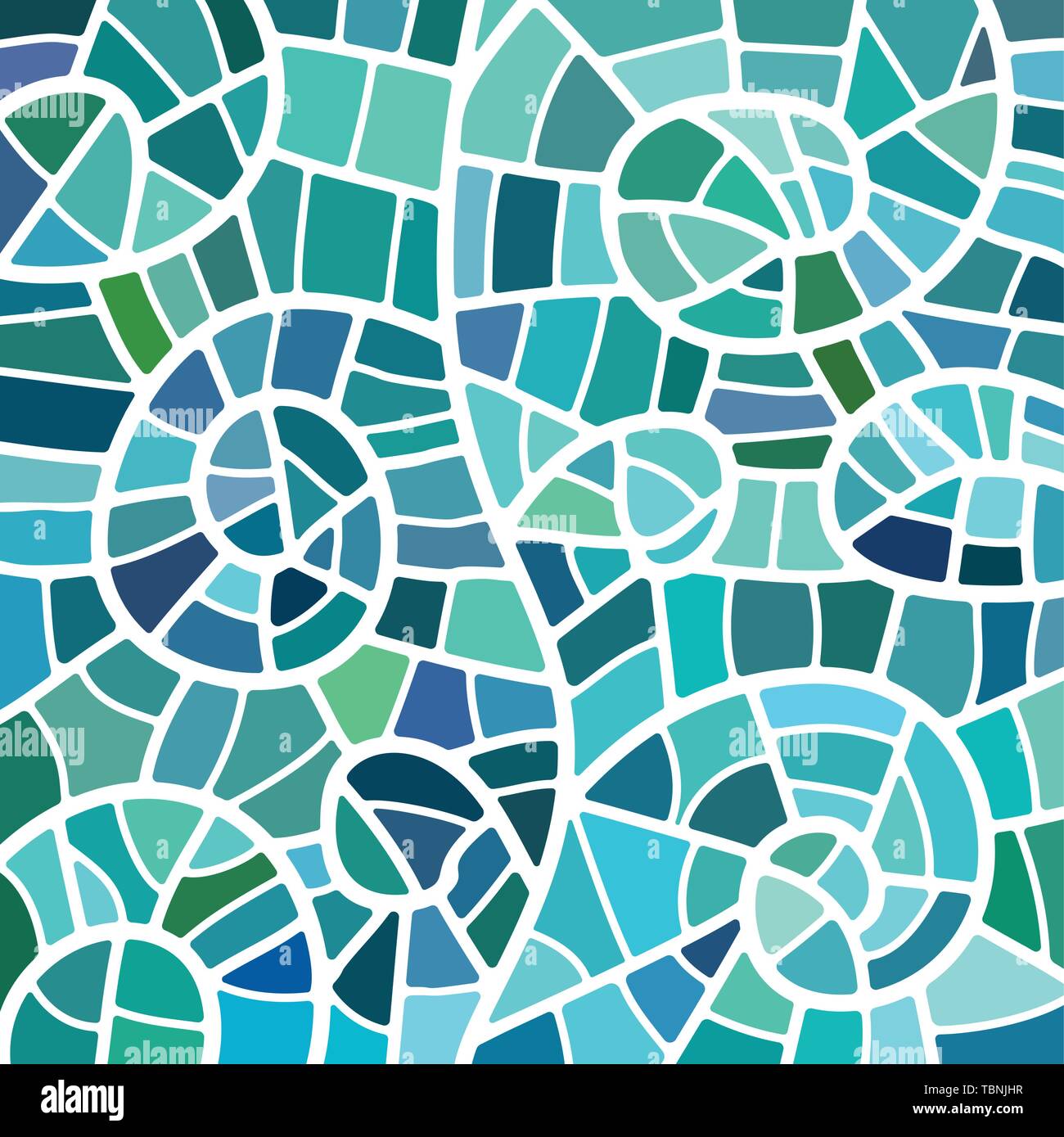 abstract vector stained-glass mosaic background - blue and green Stock ...