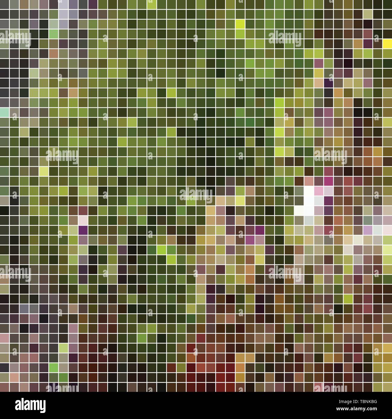 abstract vector square pixel mosaic background - green and brown Stock ...