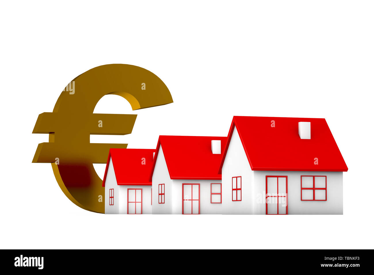 3d illustration house and currency sign on white Stock Photo Alamy