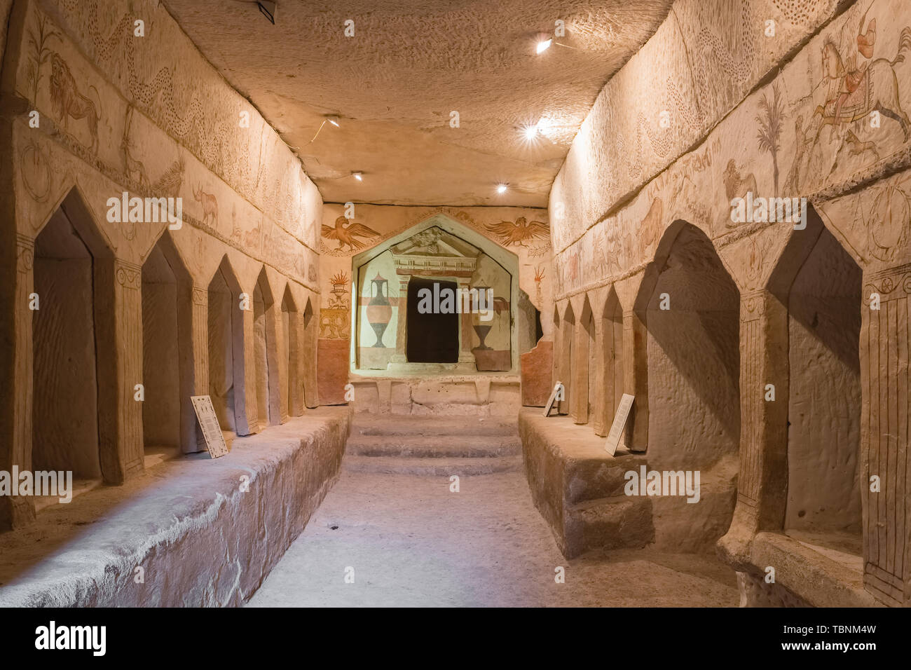 Burial cave in in National park Beit Guvrin, Israel Stock Photo