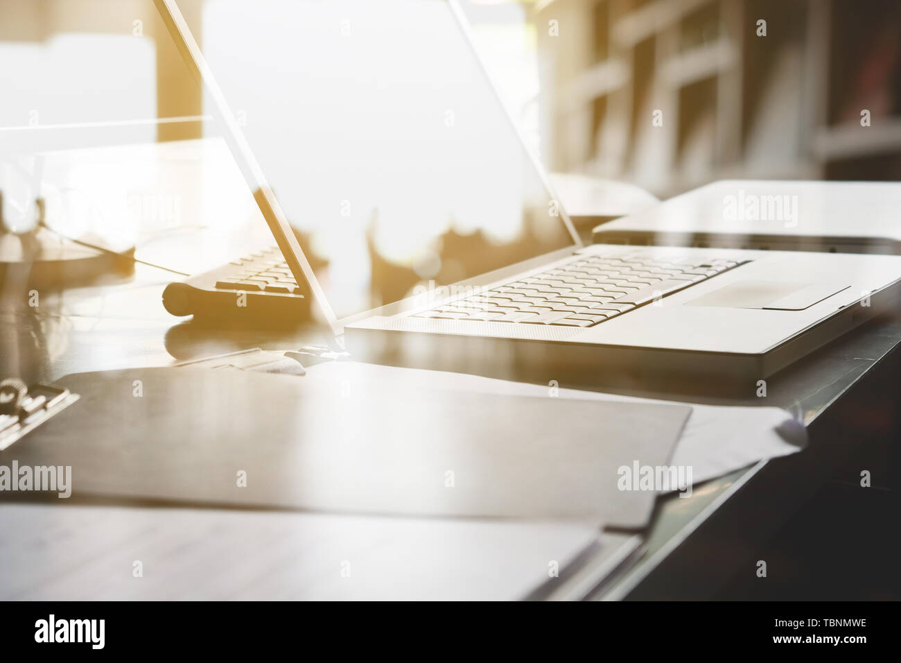 Composite image desk laptop hi-res stock photography and images - Alamy