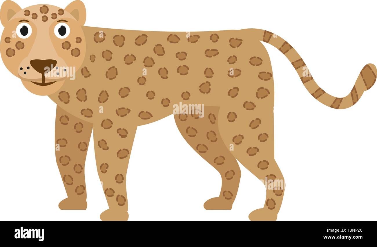 Leopard icon in flat style, african animal vector illustration Stock ...