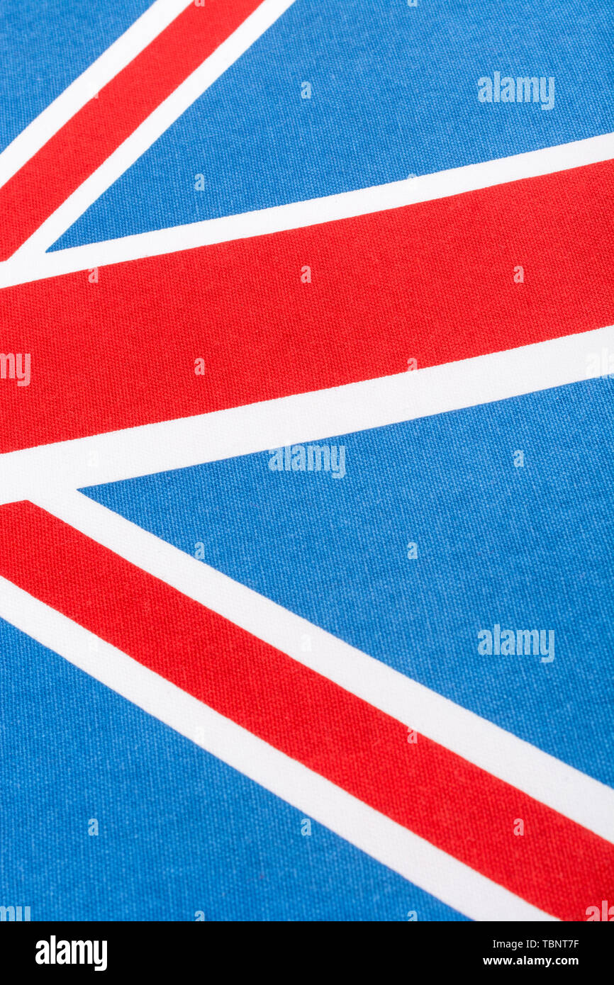 Abstract Union Jack. For 'fly the flag', UK patriotism, abstract UK, UK elections, being British, True Brit, UK flag waving, Made in UK, No-Deal. Stock Photo