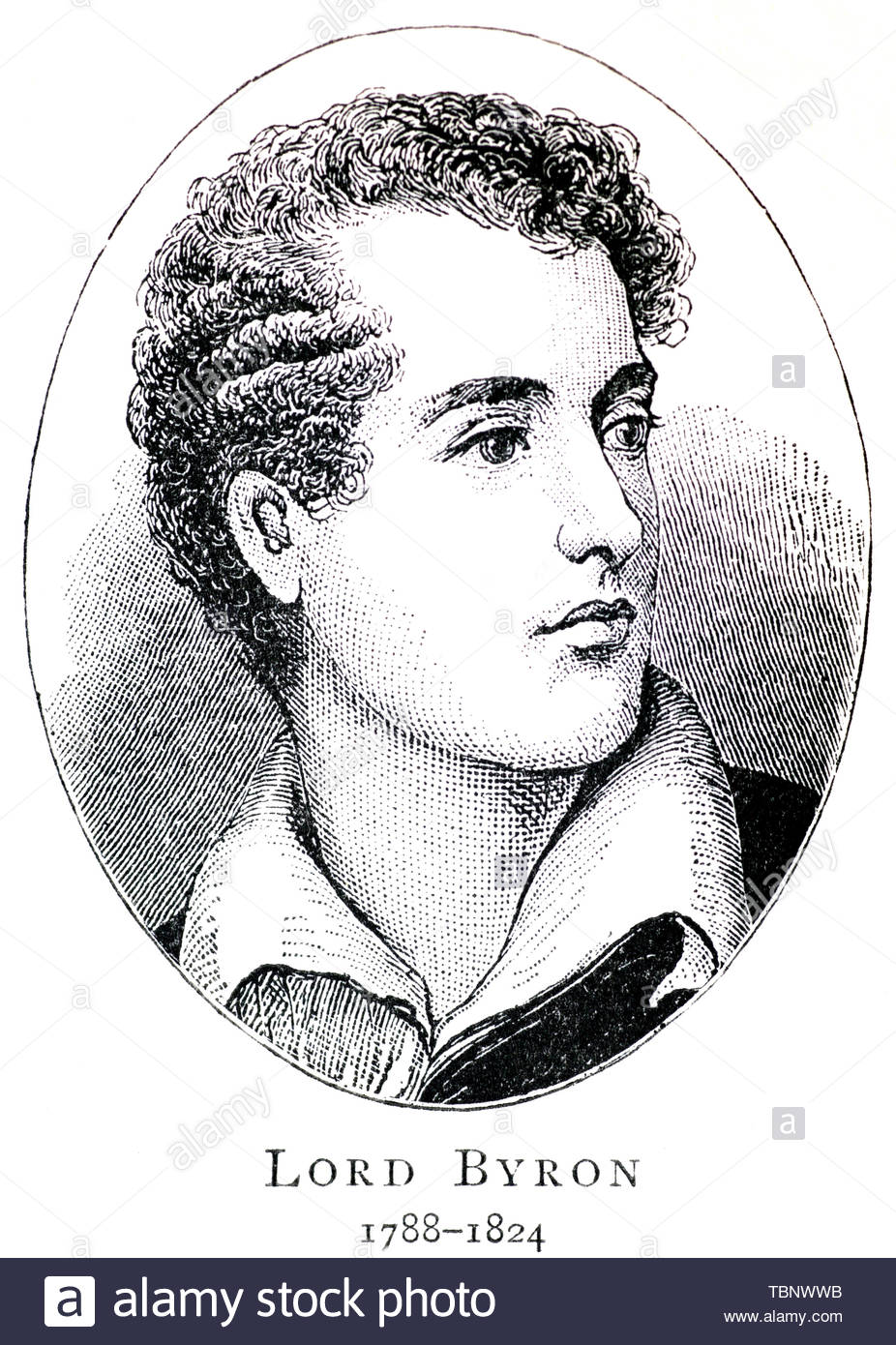 Lord Byron portrait, 1788 – 1824, was a British poet Stock Photo