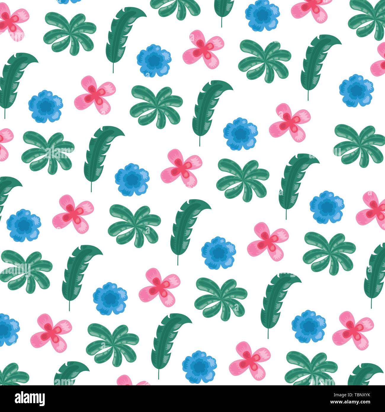 tropical flowers leaves foliage background Stock Vector Image & Art - Alamy