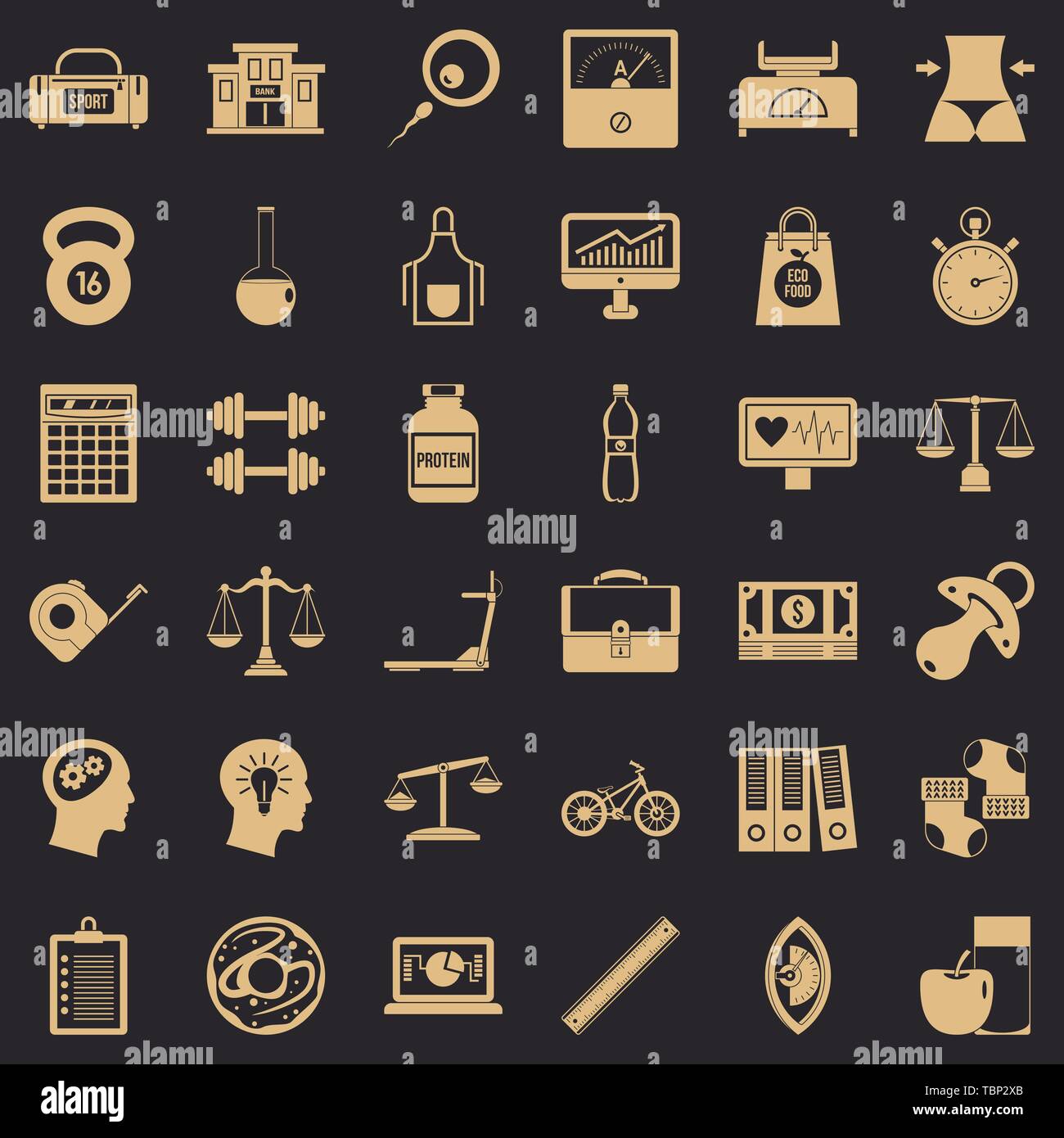 Shopping icons set, simple style Stock Vector