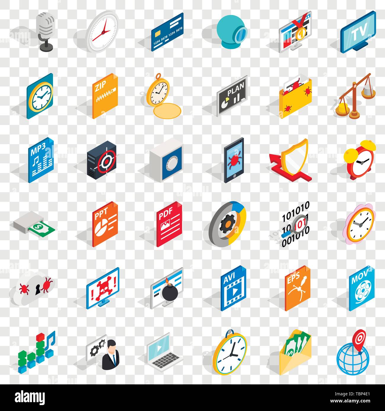 Audio icons set, isometric style Stock Vector Image & Art - Alamy