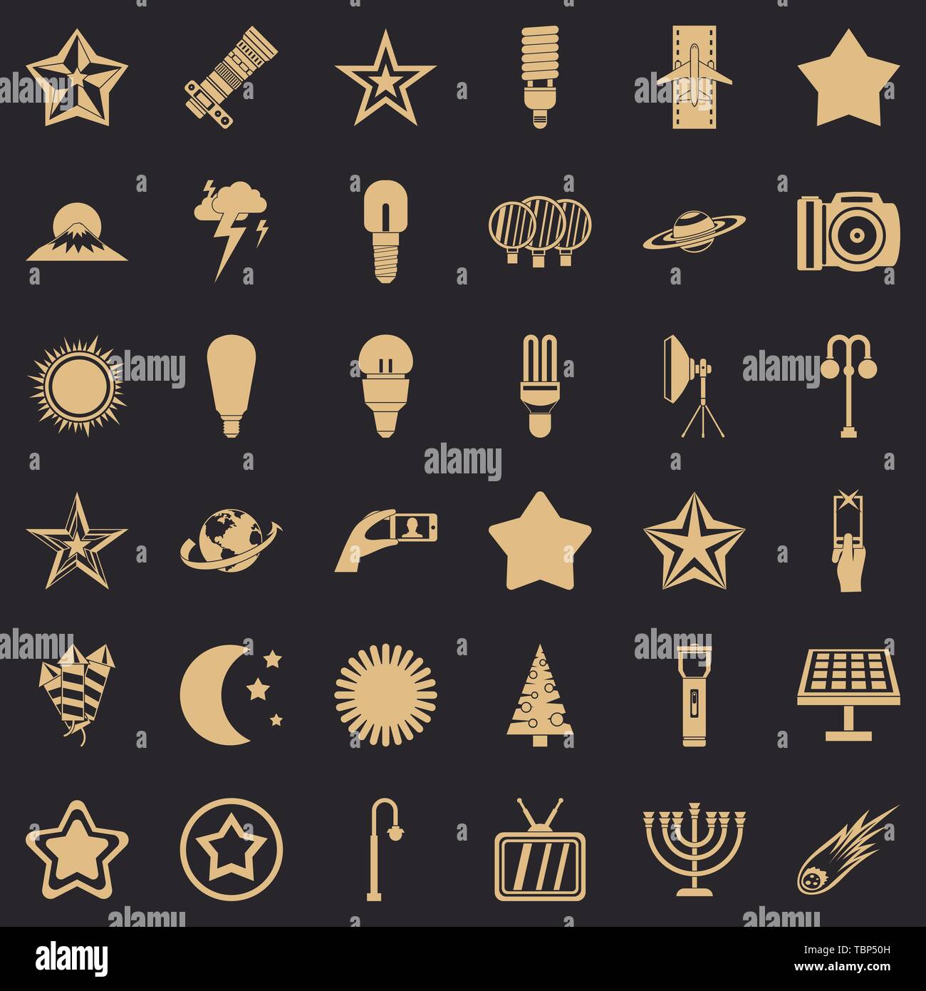 Light icons set, simple style Stock Vector Image & Art - Alamy