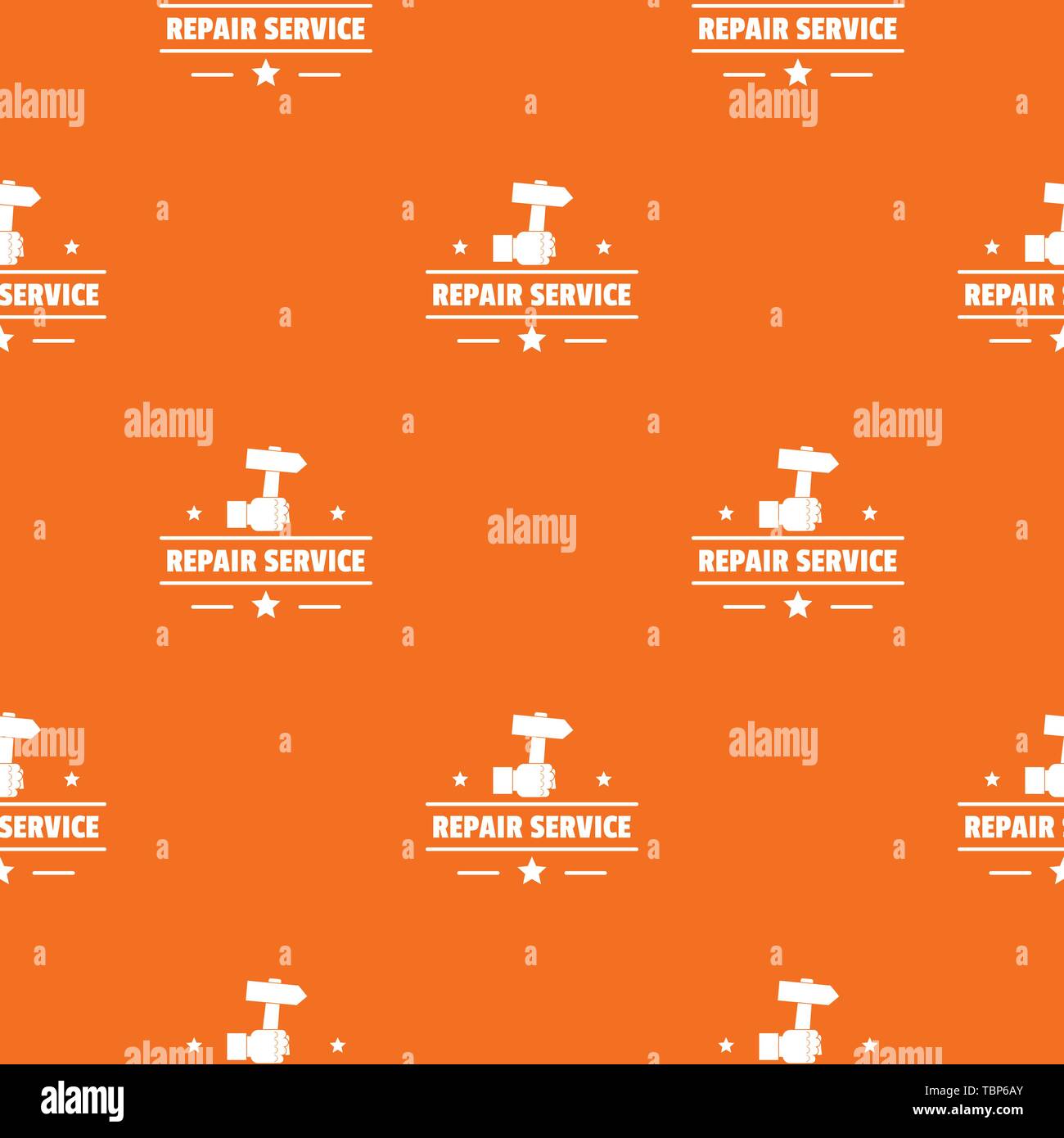 Repairman pattern vector orange Stock Vector