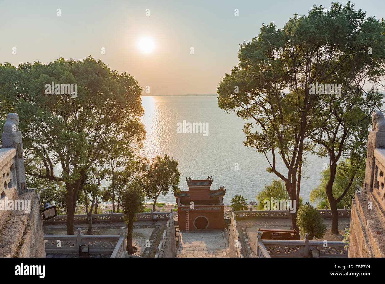 Look at Dongting Lake under Yueyanglou Stock Photo