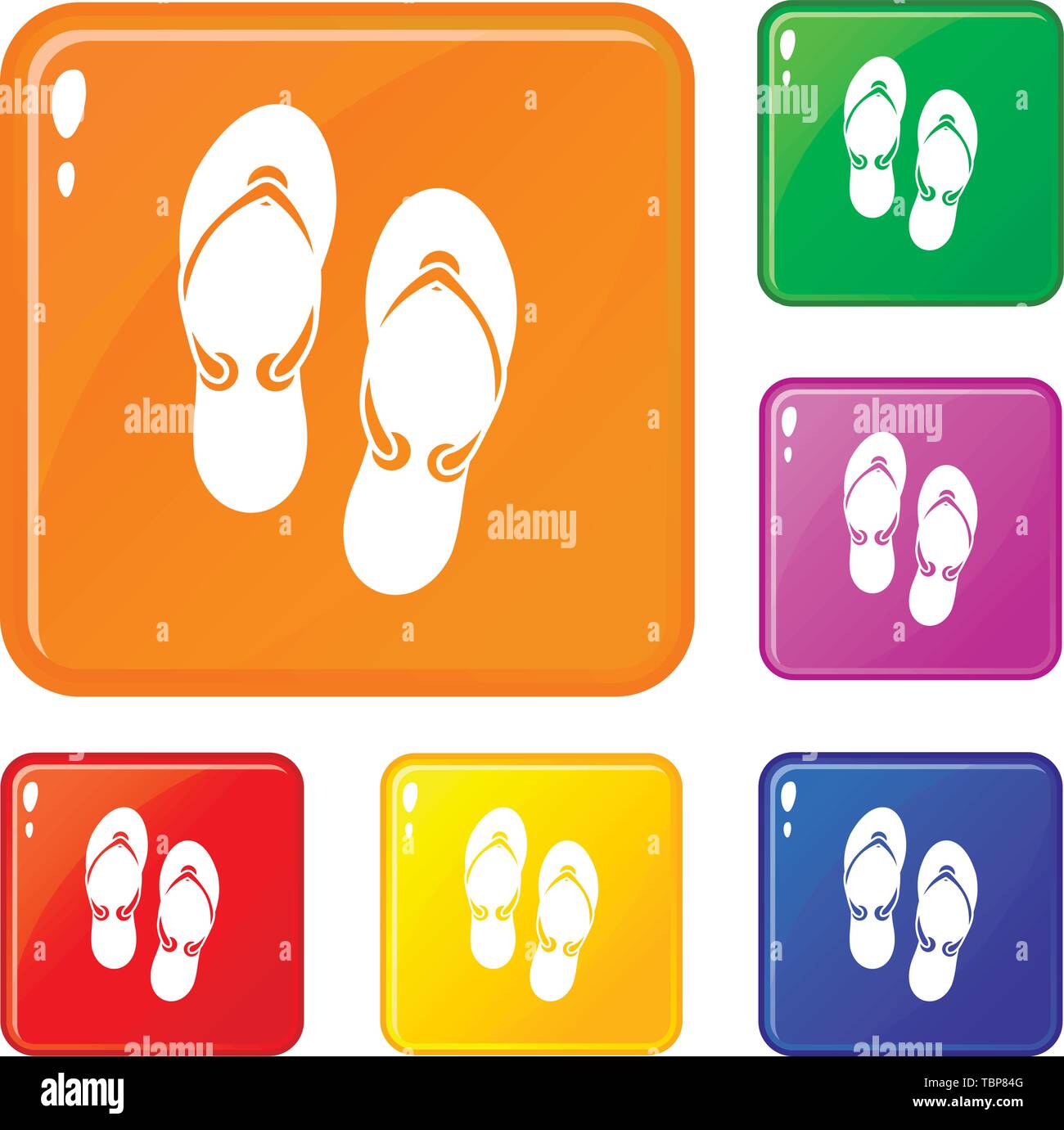 Flip flop sandals icons set vector color Stock Vector Image & Art - Alamy