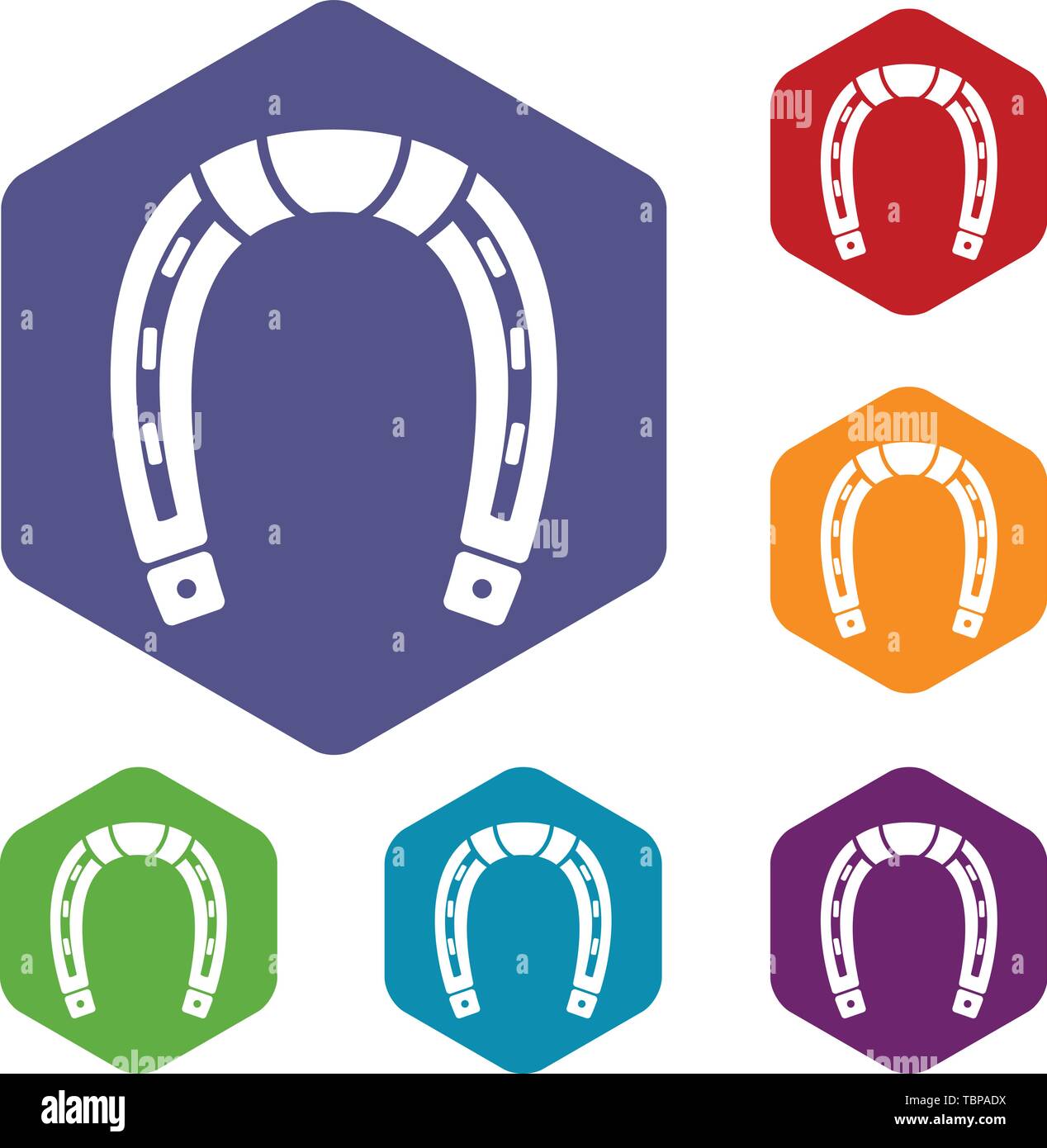 Horseshoe icons vector hexahedron Stock Vector
