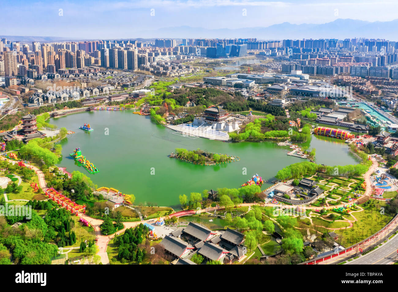 Filmed in Datang Furong Garden, Xi'an City, Shaanxi Province Stock Photo