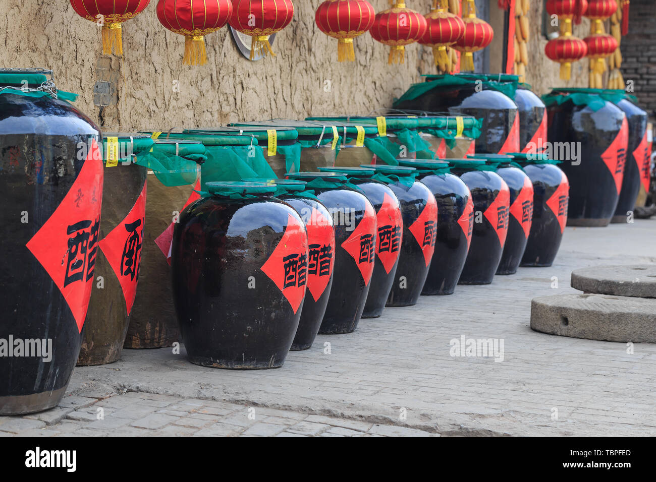 Arrange of vinegar tanks Stock Photo Alamy