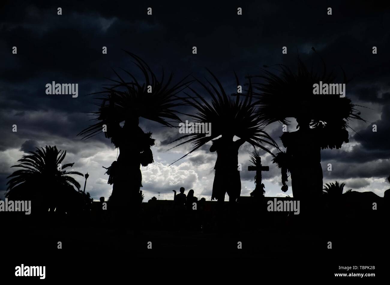June 2, 2019 - June 02, 2019. Tepotzotlan, State of Mexico. Street life, silhouettes, clouds and sunset in Tepotzotlan.PHOTO: OMAR LOPEZ (Credit Image: © Omar LopezZUMA Wire) Stock Photo