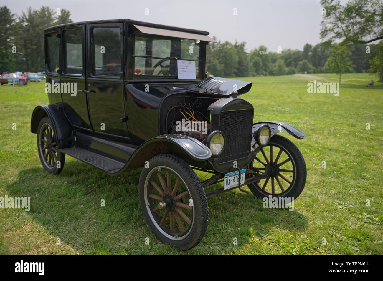 Old Westbury, New York, USA. 2nd June, 2019. A 1925 Model T Ford, owned by Scott Gramlich, of Baldwin, won two awards - Oldest Car and Best Model T - at the 53rd Annual Spring Meet Antique Car Show, sponsored by the Greater NY Region (NYGR) of the Antique Car Club of America (AACA), at Old Westbury Gardens, a Long Island Gold Coast estate. Credit: Ann Parry/ZUMA Wire/Alamy Live News Stock Photo