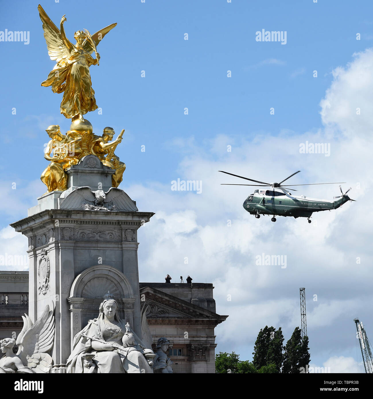 London, UK. 3 June 2019. Marine One, the helicopter carrying Donald