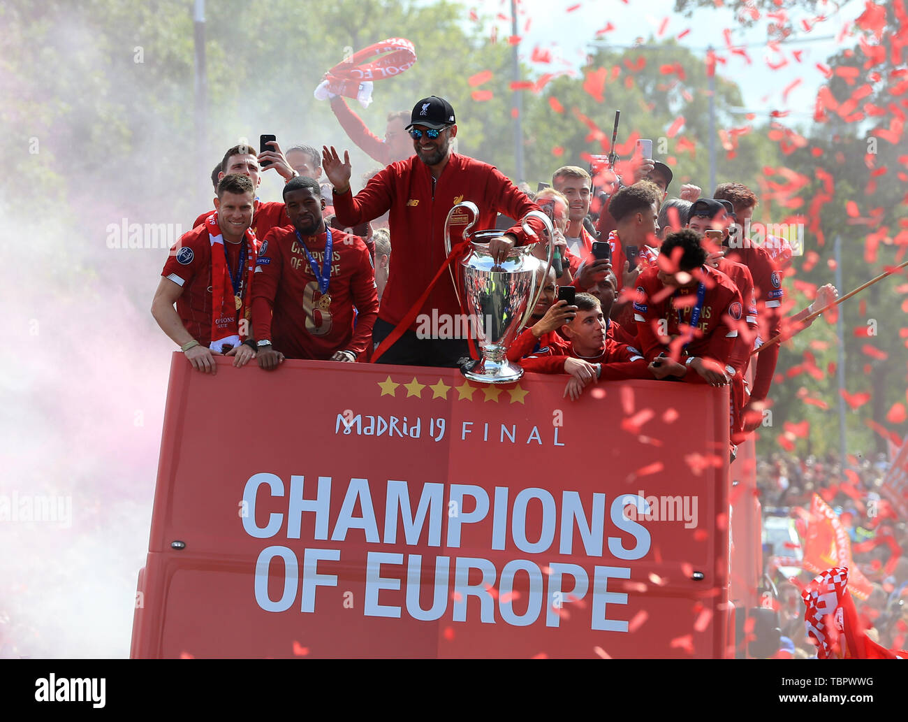 2nd June 2019, Liverpool, Merseyside; Liverpool FC celebration parade ...