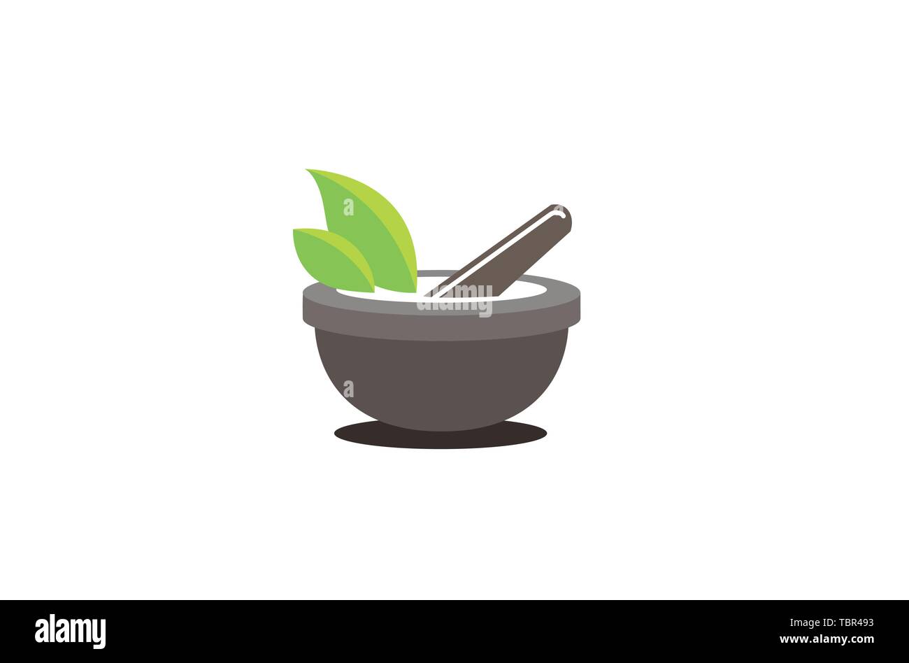 Abstract Herbal Pharmacy Mortar Logo Design Illustration Stock Vector