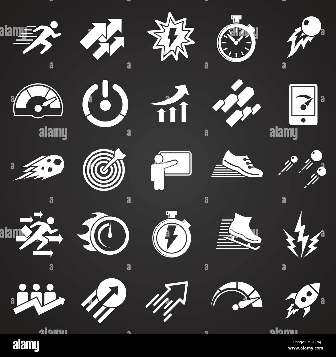 Performance icons set on background for graphic and web design. Simple ...