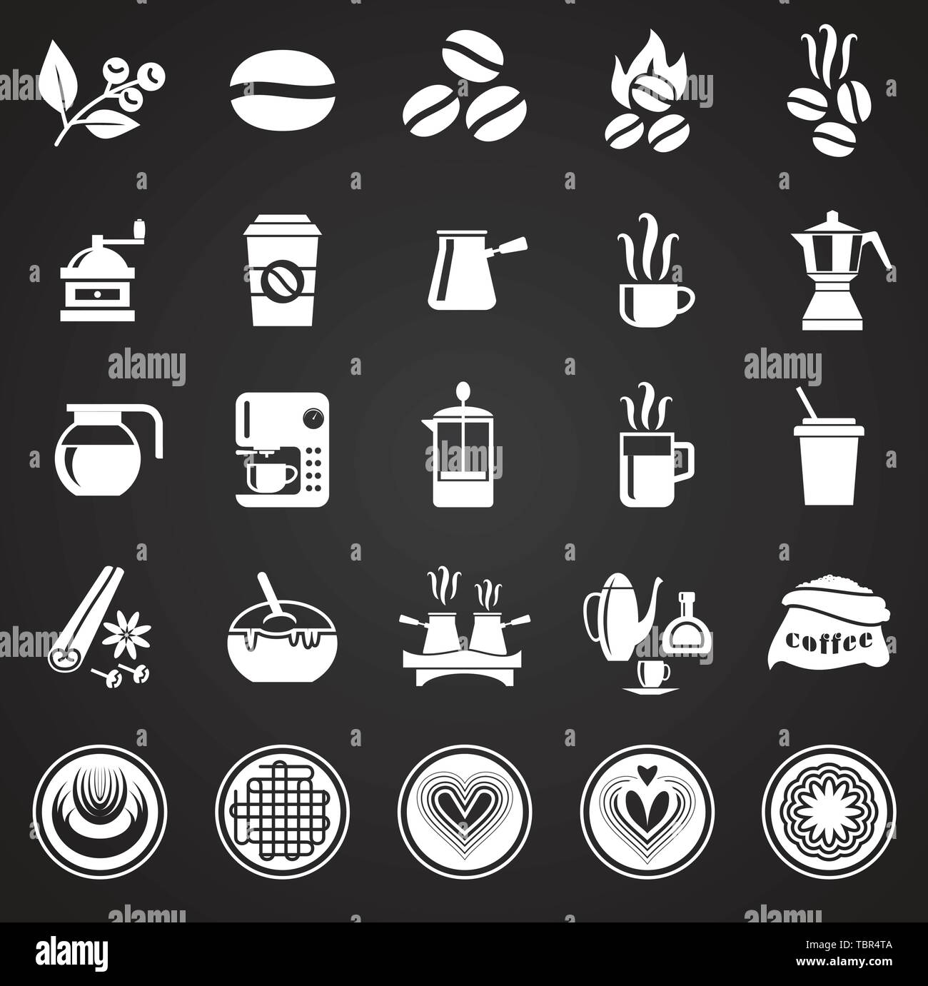 Coffe related icons set on background for graphic and web design ...