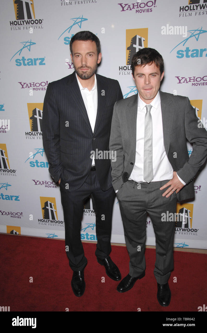 LOS ANGELES, CA. October 23, 2007: Ben Affleck (left) & Casey Affleck at the Hollywood Film Festival's 11th Annual Hollywood Awards at the Beverly Hilton Hotel. © 2007 Paul Smith / Featureflash Stock Photo
