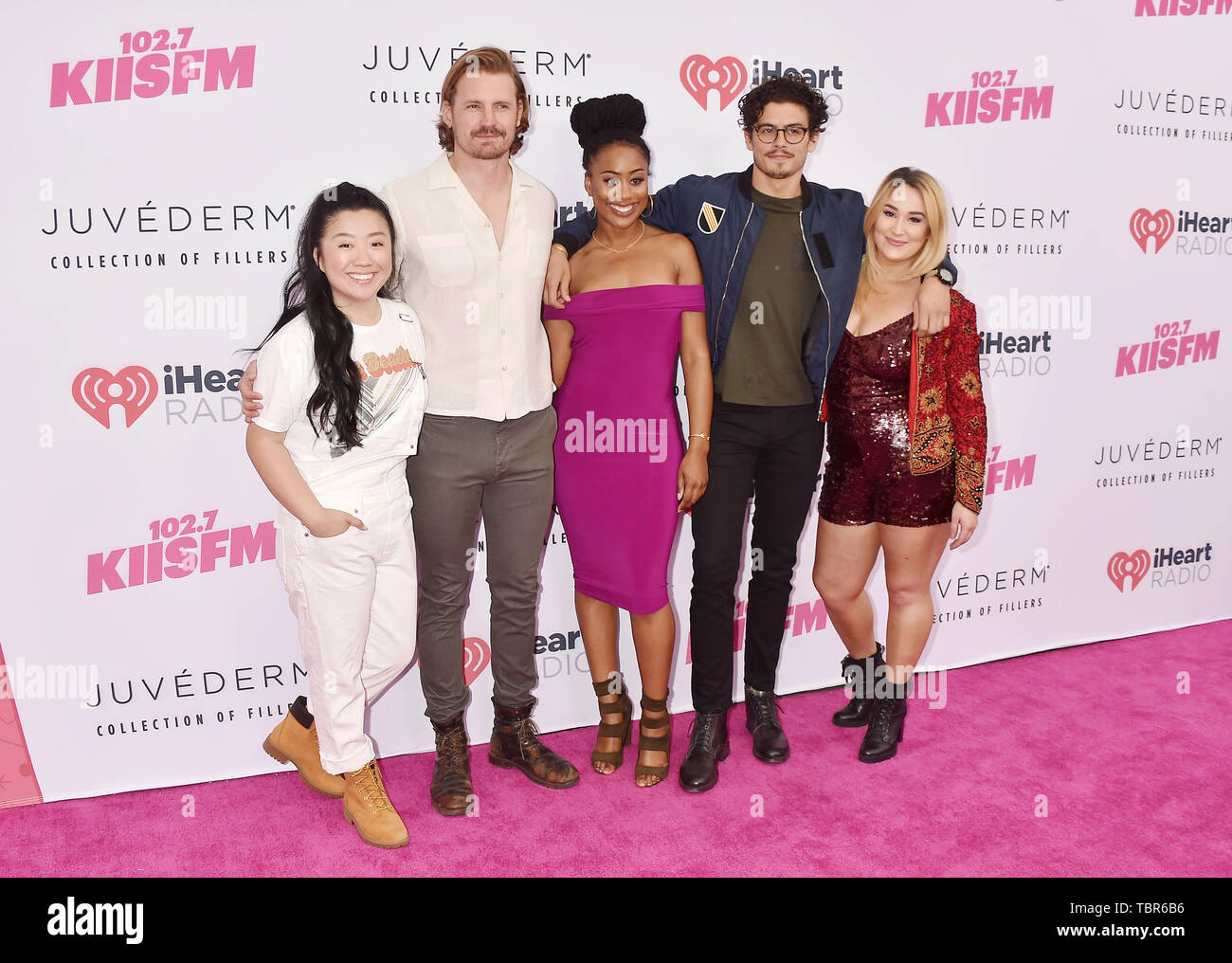 CARSON, CA - JUNE 01: (L-R) Sherry Cola, Josh Pence, Zuri Adele, Tommy Martinez and Emma Hunton of Good Trouble attend 2019 iHeartRadio Wango Tango at The Dignity Health Sports Park on June 01, 2019 in Carson, California. Stock Photo