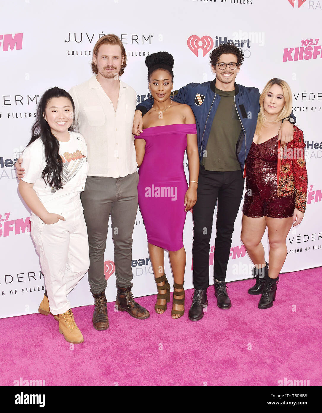 CARSON, CA - JUNE 01: (L-R) Sherry Cola, Josh Pence, Zuri Adele, Tommy Martinez and Emma Hunton of Good Trouble attend 2019 iHeartRadio Wango Tango at The Dignity Health Sports Park on June 01, 2019 in Carson, California. Stock Photo