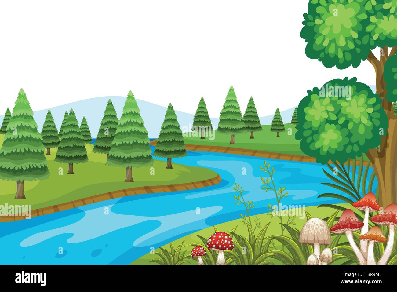 A beautiful nature landscape illustration Stock Vector Image & Art - Alamy