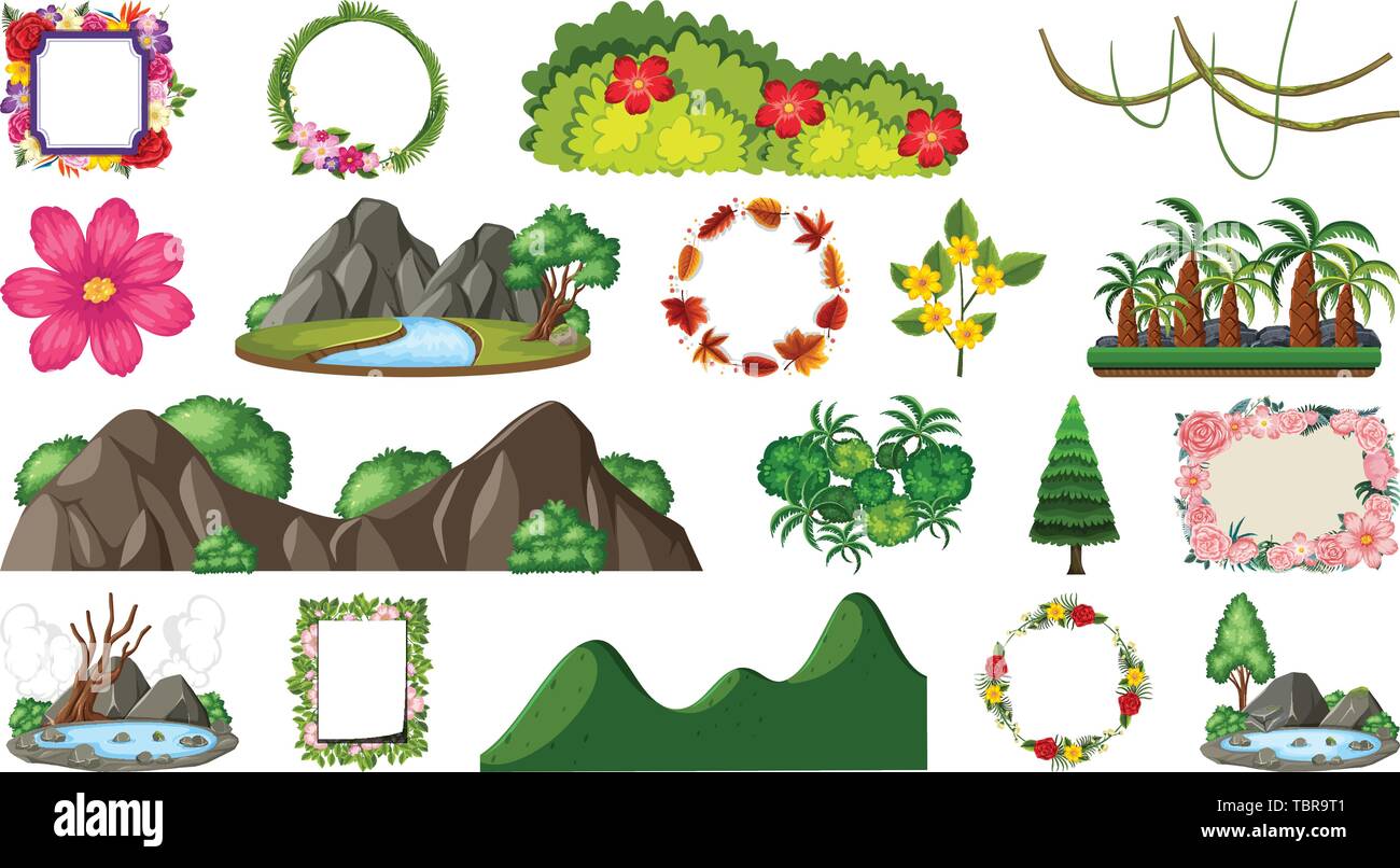 Set of nature objects illustration Stock Vector Image & Art Alamy