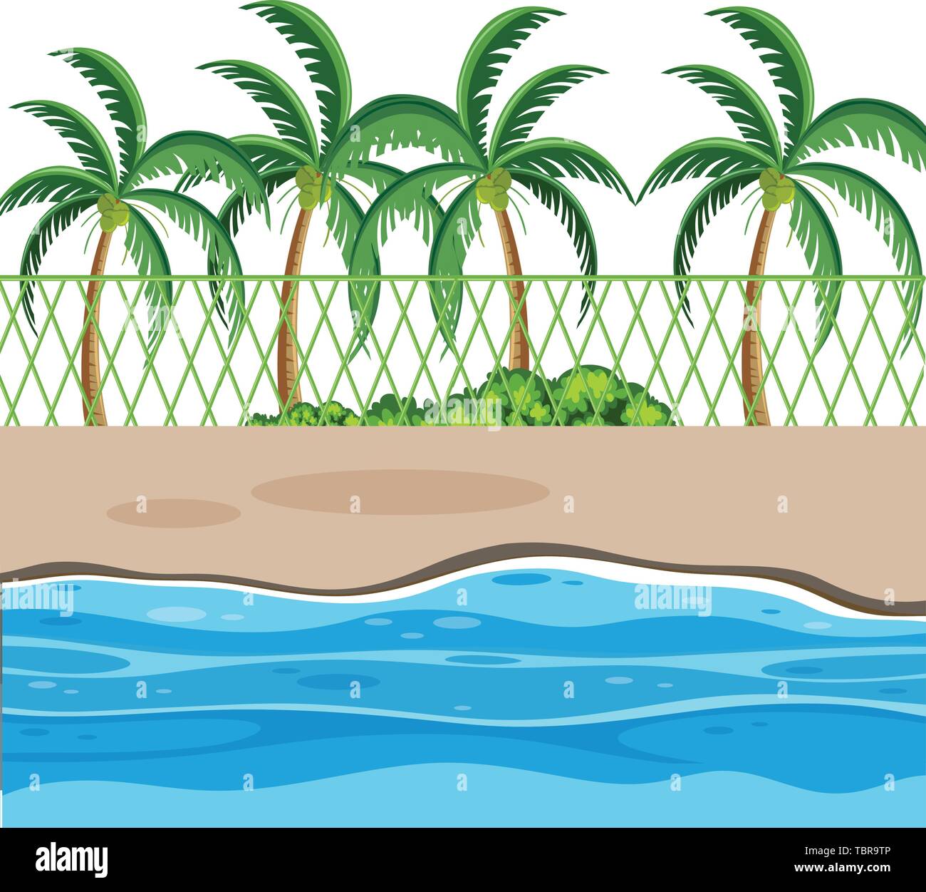 A beach nature scene illustration Stock Vector Image & Art - Alamy