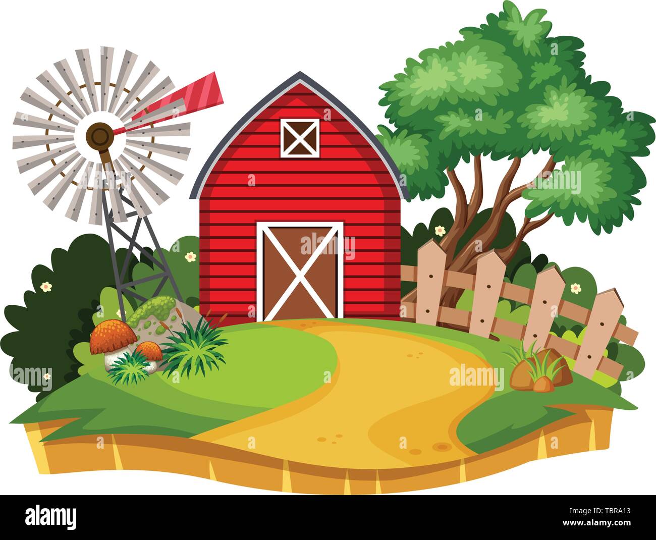 House in countryside background illustration Stock Vector Image & Art ...