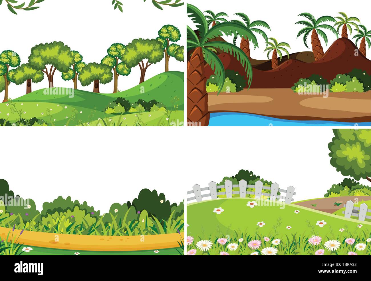 Set of nature landscape illustration Stock Vector Image & Art - Alamy