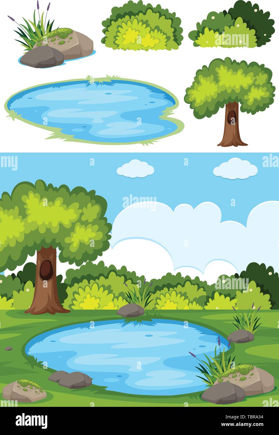 Outdoor park background scene illustration Stock Vector Image & Art - Alamy